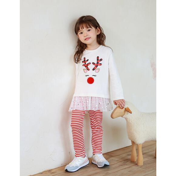 Pink Rudolf the Reindeer Tunic Dress Top - Picture 2 of 2